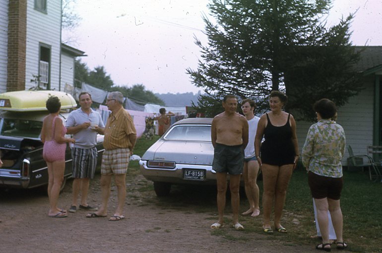 Guests get ready to go swimming in the 1970s.
